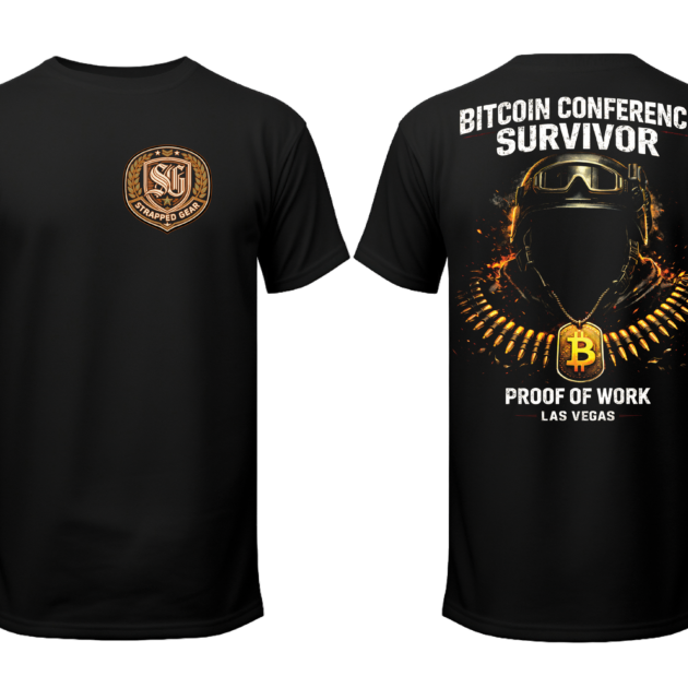 Survived BTC Conference Black Tee - Bitcoin Streetwear by Strapped Gear