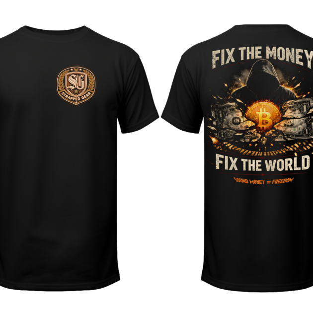 Sound Money Black Tee - Bitcoin Activewear by Strapped Gear