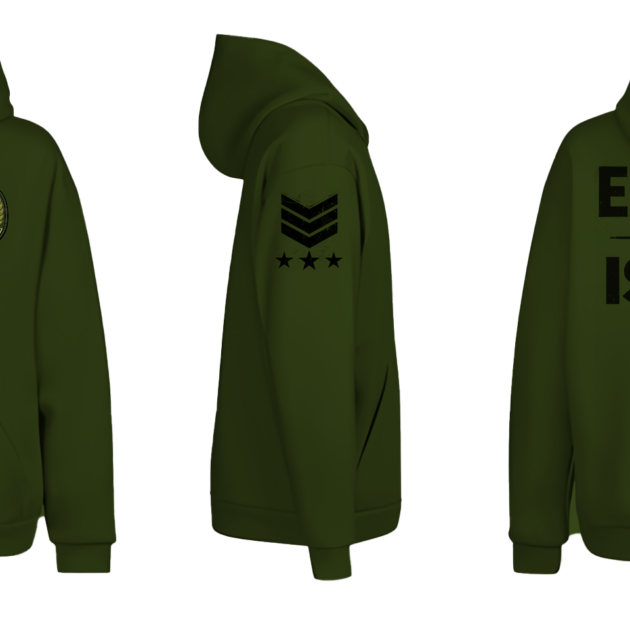 Earned Not Issued OD Green Hoodie - Military Activewear by Strapped Gear