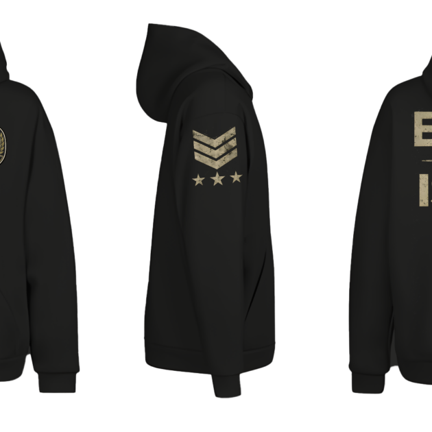 Earned Not Issued Black Hoodie - Military Activewear by Strapped Gear